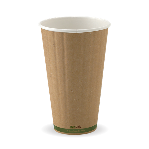 BIOCUP DOUBLE WALL GREEN STRIPE - 460ML/16OZ  (90MM) - BIOPAK