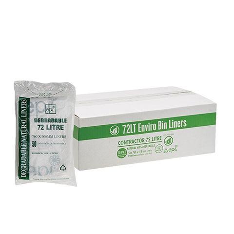 BIN LINERS DEGRADABLE 72 LTR CLEAR 250 BAGS