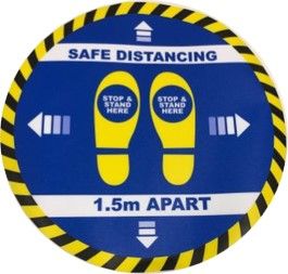 FLOOR DECAL BLUE SAFE DISTANCE