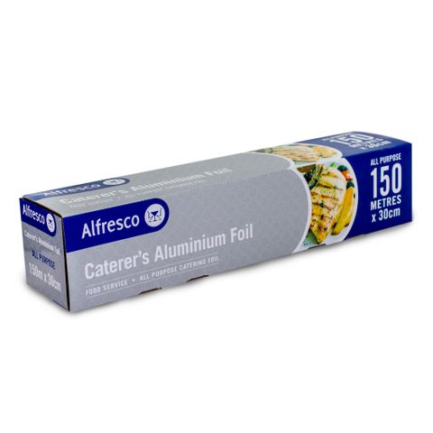 CATERER'S ALUMINIUM FOIL 150M X 30CM ALFRESCO