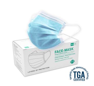 FACE MASK DISPOSABLE 3 PLY PKT 50 PRO SAFE