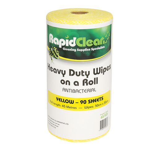 Wipes Heavy Duty Roll Yellow RapidClean