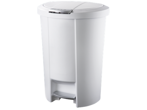 BIN PUSH PEDAL 50 LTR WHITE