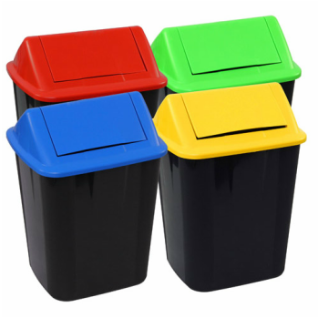 BIN 32LTR RED SWING TOP LID