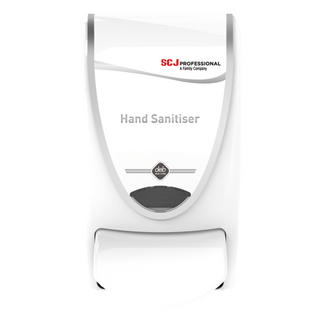 DEB DISPENSER FOR HAND SANITISER WHITE AND CHROME