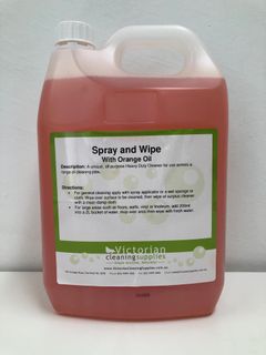 SPRAY & WIPE WITH ORANGE OIL 5 LTR