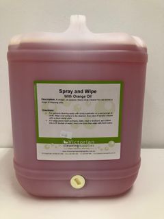 SPRAY & WIPE WITH ORANGE OIL 20 LTR