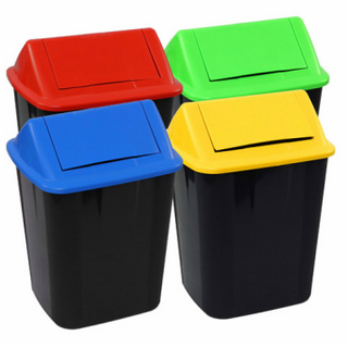 BIN 32LTR YELLOW SWING TOP LID