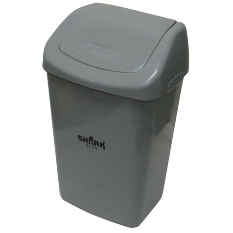 BIN 40 LTR GREY SWING LID