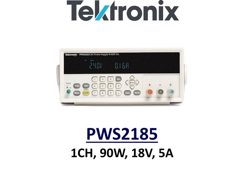 Tektronix PWS2185 benchtop linear power supply, 90w, 18v, 5A, 1 channel, low noise, non-prog.