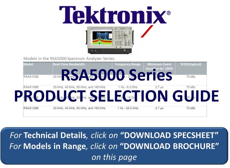 RSA5000 Spectrum Analyser Range Selection Guide