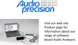 Audio Precision Software-based Audio Analyser product range