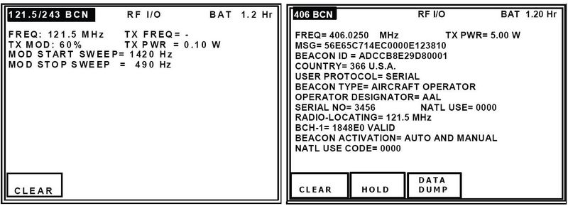 ELT Option, Short Range & Long Range Emergency Beacons