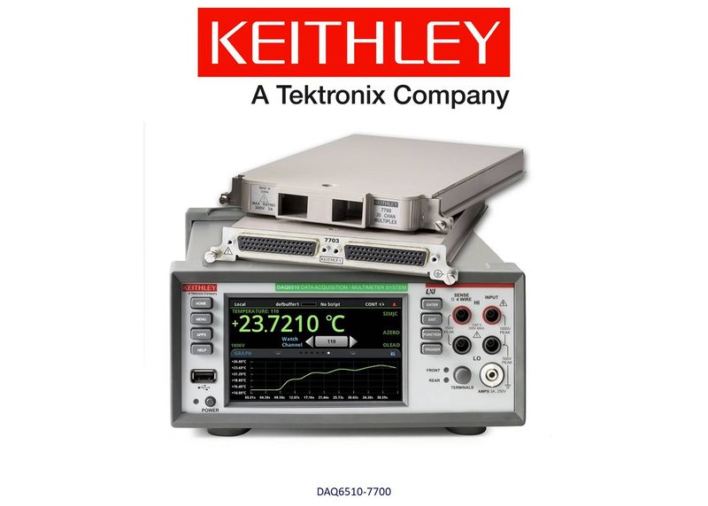 Keithley model DAQ6510 Data Acquisition and Multimeter System with 20 CH Multiplexer Card