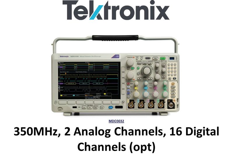 MDO3032 Mixed Domain Oscilloscope, 350MHz, 2 Analog & 16 Digital (optional) Channels, TFD LCD