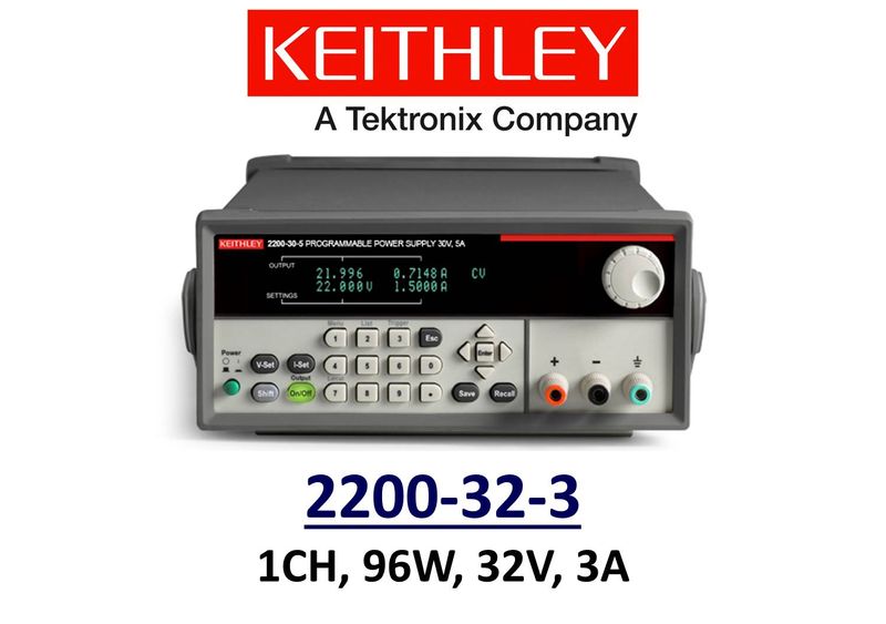Keithley 2200-32-3 benchtop linear power supply, 96w, 32v, 3A, 1 channel, low noise, prog.