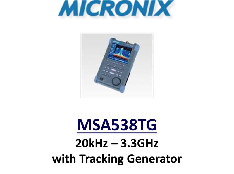 Spectrum Analyser, Portable 20kHz To 3.3GHz, with TG