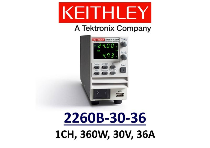 Keithley 2260B-30-36 benchtop linear power supply, 360w, 30v 36A 1 channel, low noise, prog.