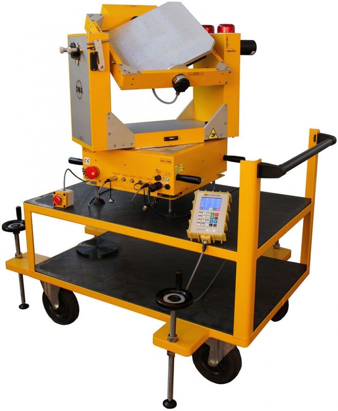 3-axis tilt table for gyroscopic testing, Independent control of 3 angles and 3 speeds