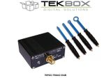 TekBox EMC Probe Set and TBWA2-20dB Wideband Amplifier in a wooden box