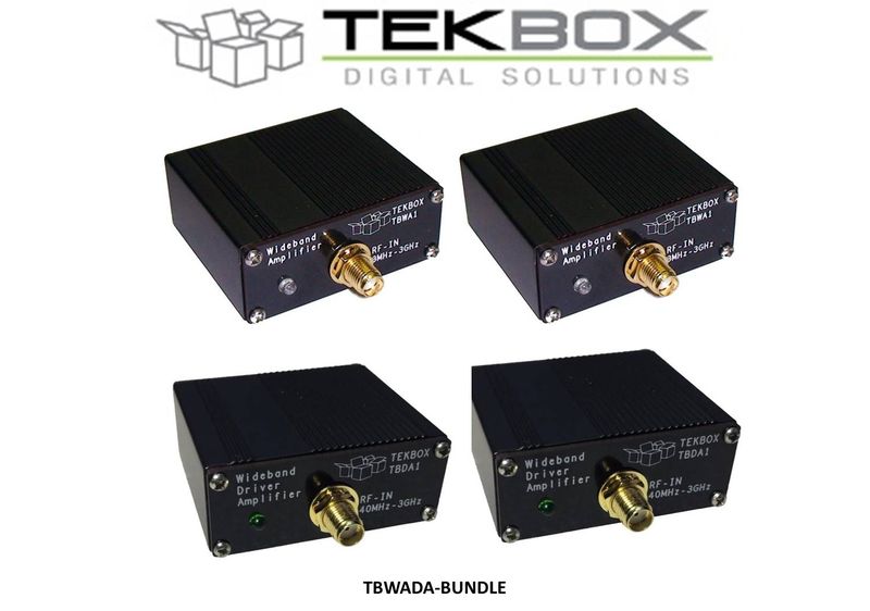 TekBox TBWADA-BUNDLE Amplifiers - 1 x TBWA2-20dB, 1 x TBWA2-40dB, 1 x TBDA1-14dB, 1 x TBDA1-28dB