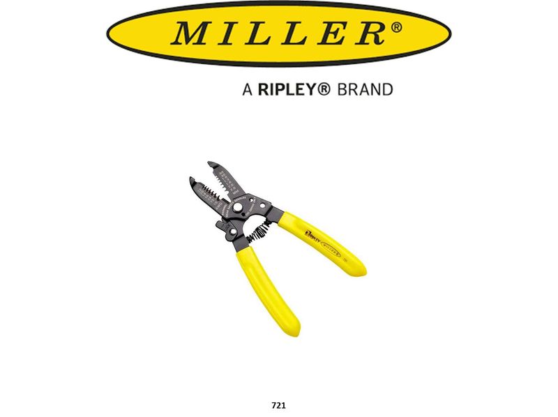 Miller 721 Multi-Wire Stripper/Cutter with Cushioned Grip and Handle Lock, 22-10 AWG