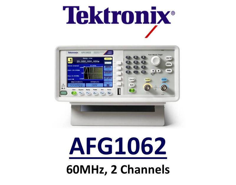 Tektronix AFG1062 Arbitrary / Function Generator: 2Channels, 300MS/s Sample Rate, 1 Mpts, 14-bit