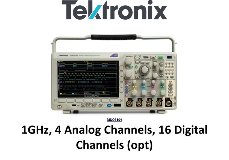 MDO3104 Mixed Domain Oscilloscope, 1GHz, 4 Analog & 16 Digital (optional) Channels, TFD LCD
