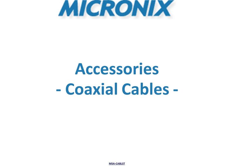 Coaxial Cables for Micronix portable spectrum analyers