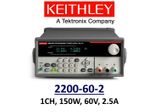 Keithley 2200-60-2 benchtop linear power supply, 150w, 60v, 2.5A, 1 chan'l, low noise, prog.
