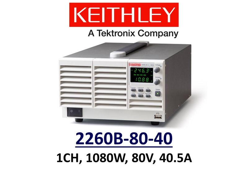 Keithley 2260B-80-40 benchtop linear power supply, 1080w 80v 40.5A, 1 channel, low noise, prog.