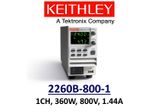 Keithley 2260B-800-1 benchtop linear power supply, 360w 800v 1.44A, 1 channel, low noise, prog.