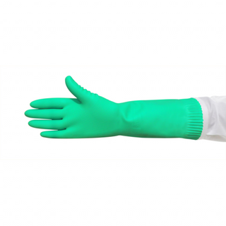 GREEN PREM S/LINED MED RUBBER GLOVE