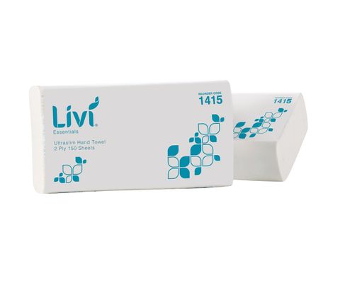 LIVI ESSENTIALS 2PLY ULTRASLIM INTERFOLD TOWEL 150SH