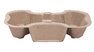 BIOPAK 2 CUP CARRY TRAY *SLV
