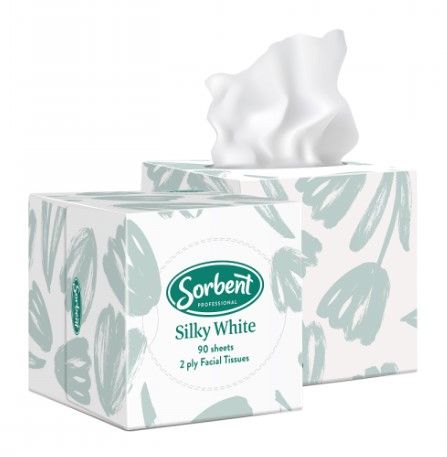 SORBENT CUBE FACIAL TISSUE 2 PLY 90 SHEET