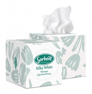 SORBENT CUBE FACIAL TISSUE 2 PLY 90 SHEET