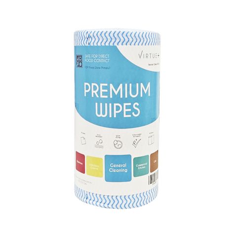 VIRTUE+ PREMIUM WIPE ROLL BLUE