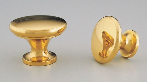 BRASS KNOB 30MM BUTTON POLISHED BRASS