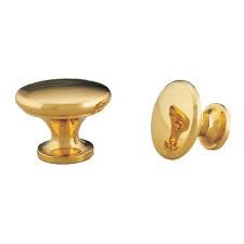 BUTTON BRASS KNOB POLISHED BRASS