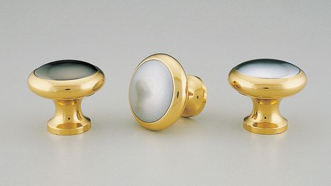 TWO TONE KNOB POLISHED BRASS