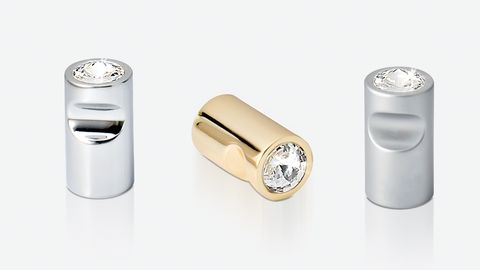 RIGEL KNOB SINGLE STONE 16MM ROUND POLISHED CHROME