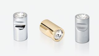 RIGEL KNOB SINGLE STONE 16MM ROUND POLISHED CHROME