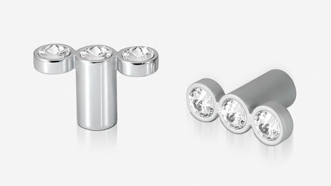 RIGEL INLINE KNOB 3 STONE SATIN CHROME