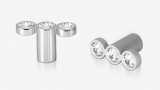 RIGEL INLINE KNOB 3 STONE SATIN CHROME