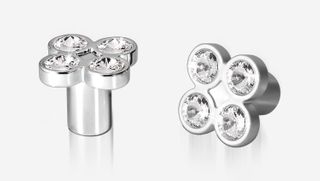 RIGEL CLUSTER KNOB 4 STONE SATIN CHROME