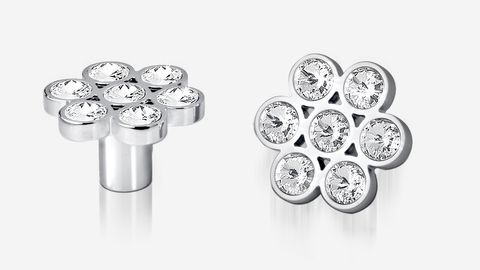 RIGEL CLUSTER KNOB 7 STONE SATIN CHROME