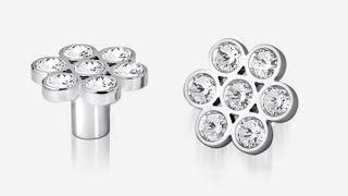 RIGEL CLUSTER KNOB 7 STONE SATIN CHROME