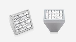 PYRAMID KNOB 25MM MULTI STONE POLISHED CHROME