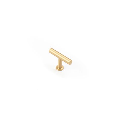 STIRLING KNOB 50'T' SATIN BRASS (CASTELLA)